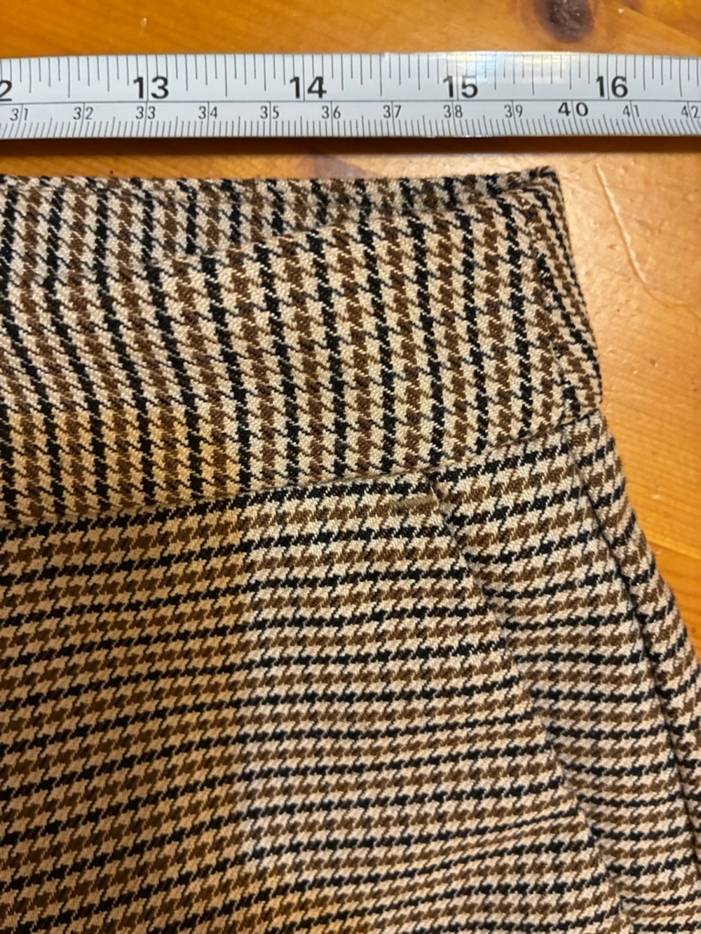 Zara Black, Browns & Tan Cream Houndstooth Slim Pants - Picture 9 of 11